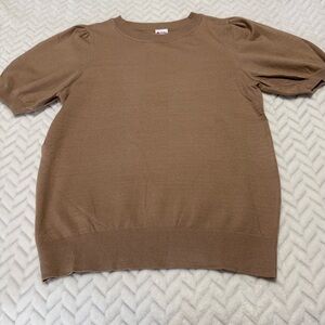 Brown Short Sleeve Sweater